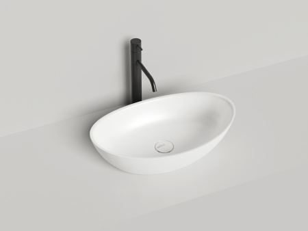 Раковина из искусственного камня S-Sense Salini NOEMI 1101103G 60х30 накладная цвет белый без отверстий под смеситель